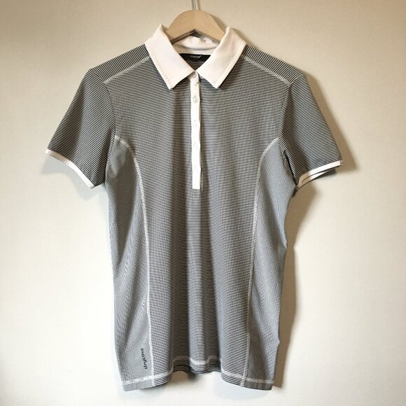 Abacus Button Collar Pinstripe Drycool Polo Golf Shirt - Picture 1 of 16